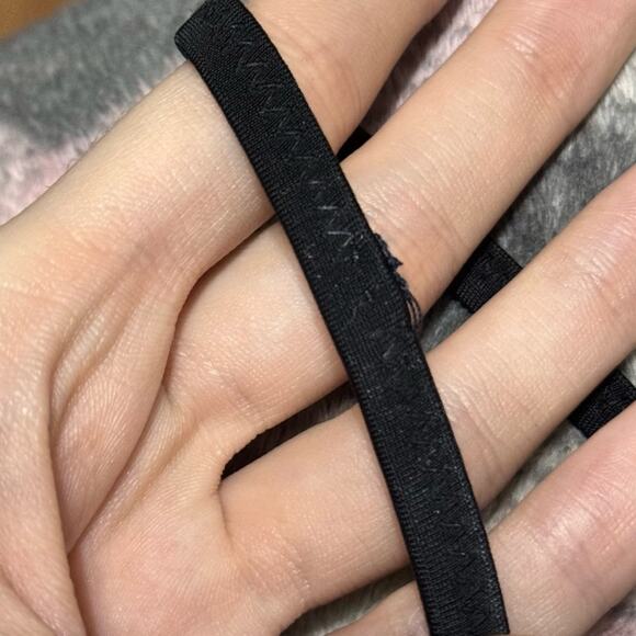 Victoria’s Secret Crochet Bikini Set Blue Pink Color Block 32B Medium - Picture 5 of 10